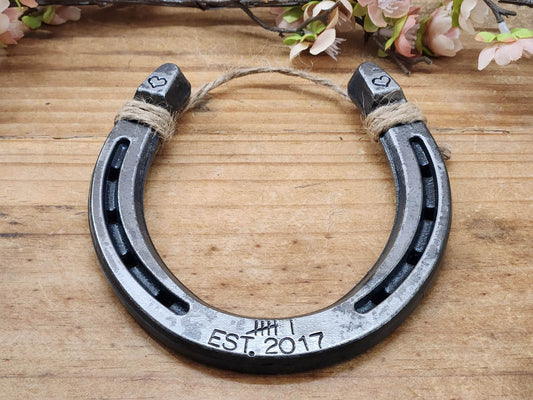 Established 6 Years Anniversary Horseshoe- With Tally Marks