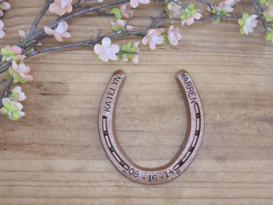 Personalized Copper Horseshoe- With Hooks