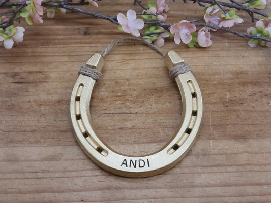 Personalized Gold Horseshoe Wall Hanging-1 Line