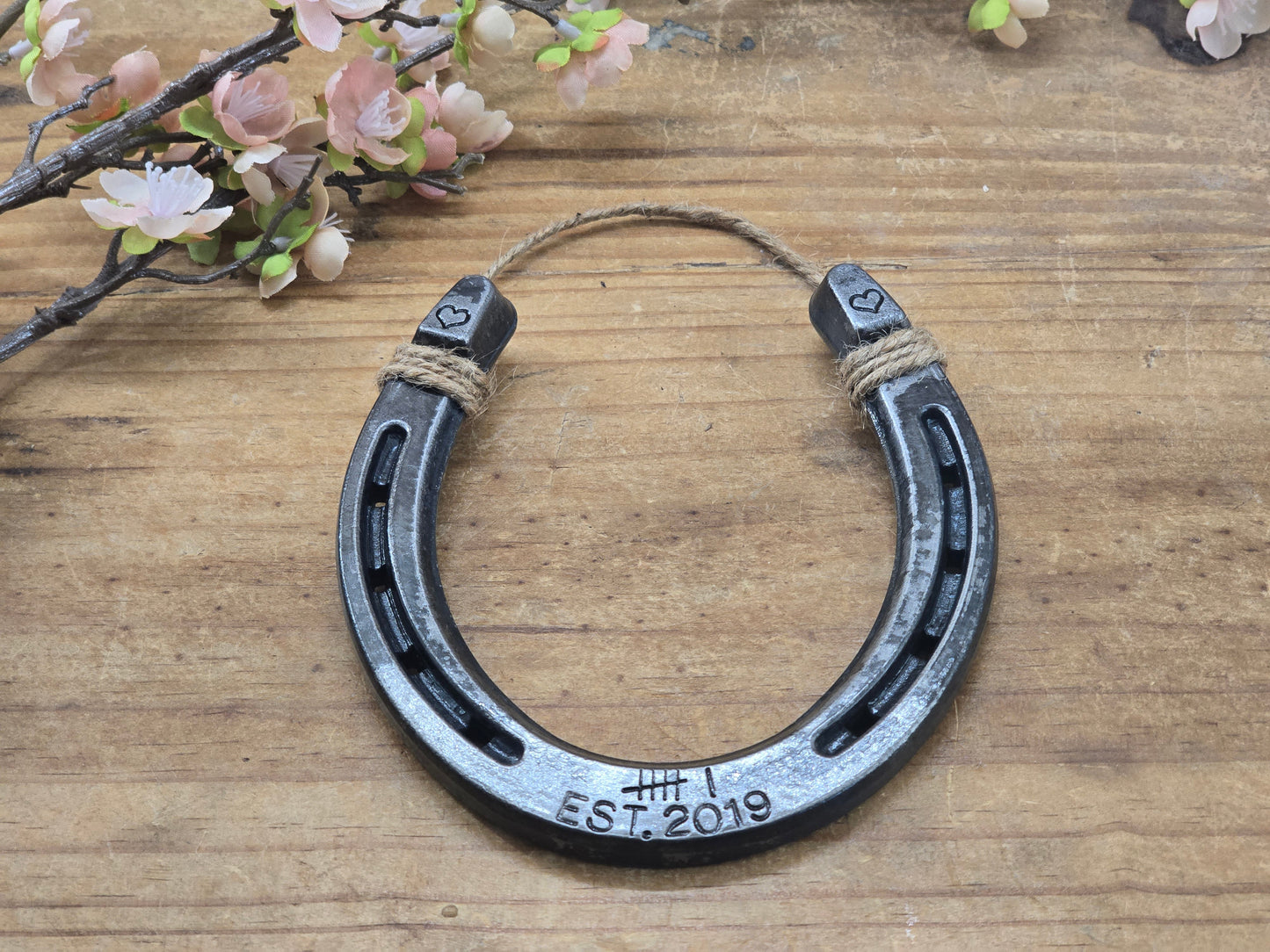 Established 6 Years Anniversary Horseshoe- With Tally Marks