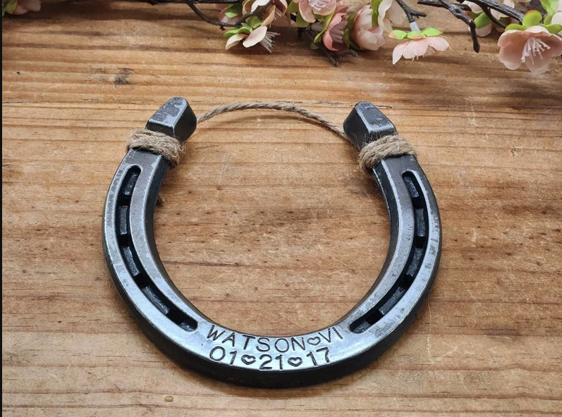 6 Year (VI) Anniversary - Personalized Horseshoe