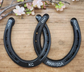 Personalized Bronze Linked Horseshoes- With Hooks