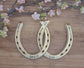 Personalized Gold Linked Horseshoes- With Hooks