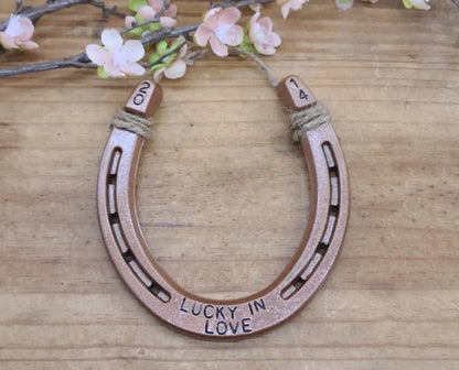 Lucky in Love Copper Horseshoe - Personalized with Year