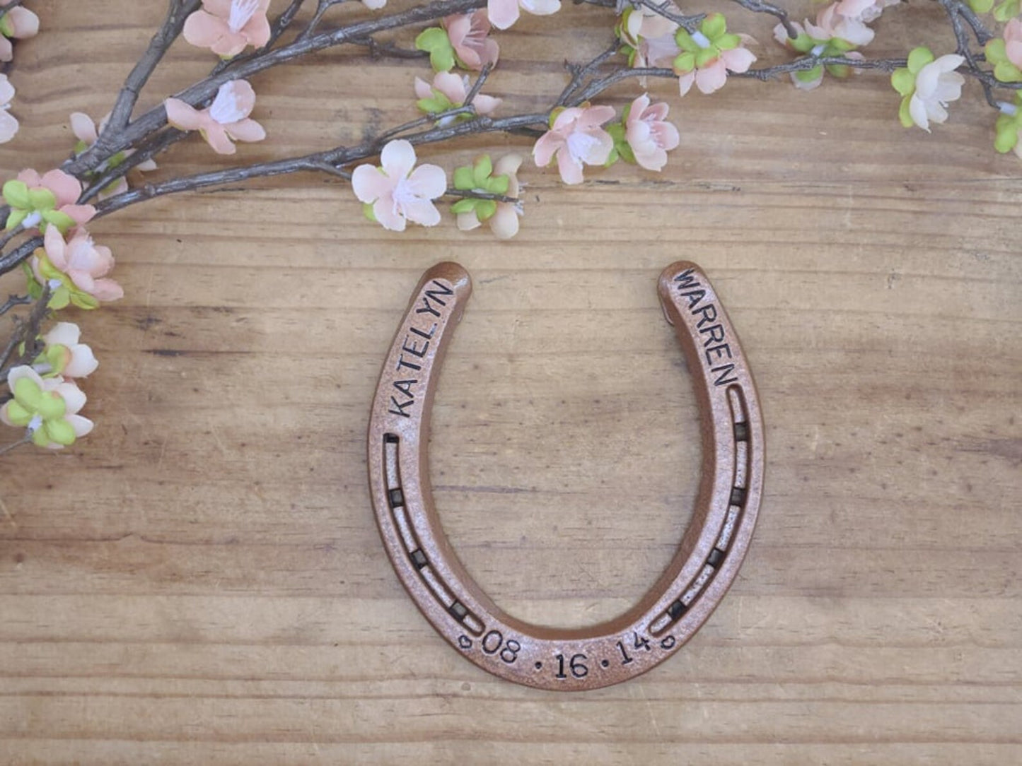 Personalized Copper Horseshoe - With Hooks